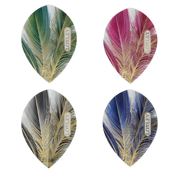 Loxley Gold Feather Flights Pear-1-Black-Premier Darts