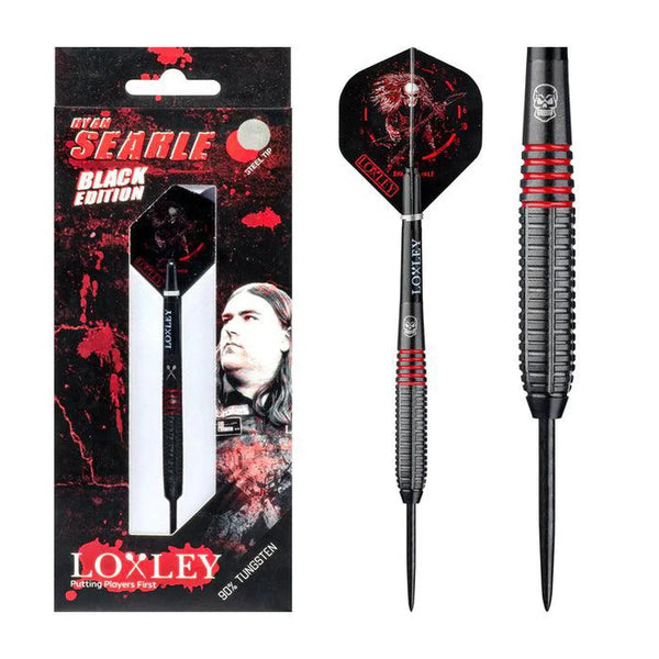 Loxley Ryan Searle Black Edition 90% Tungsten Steel Tip Darts-1-22 GRAM-Premier Darts