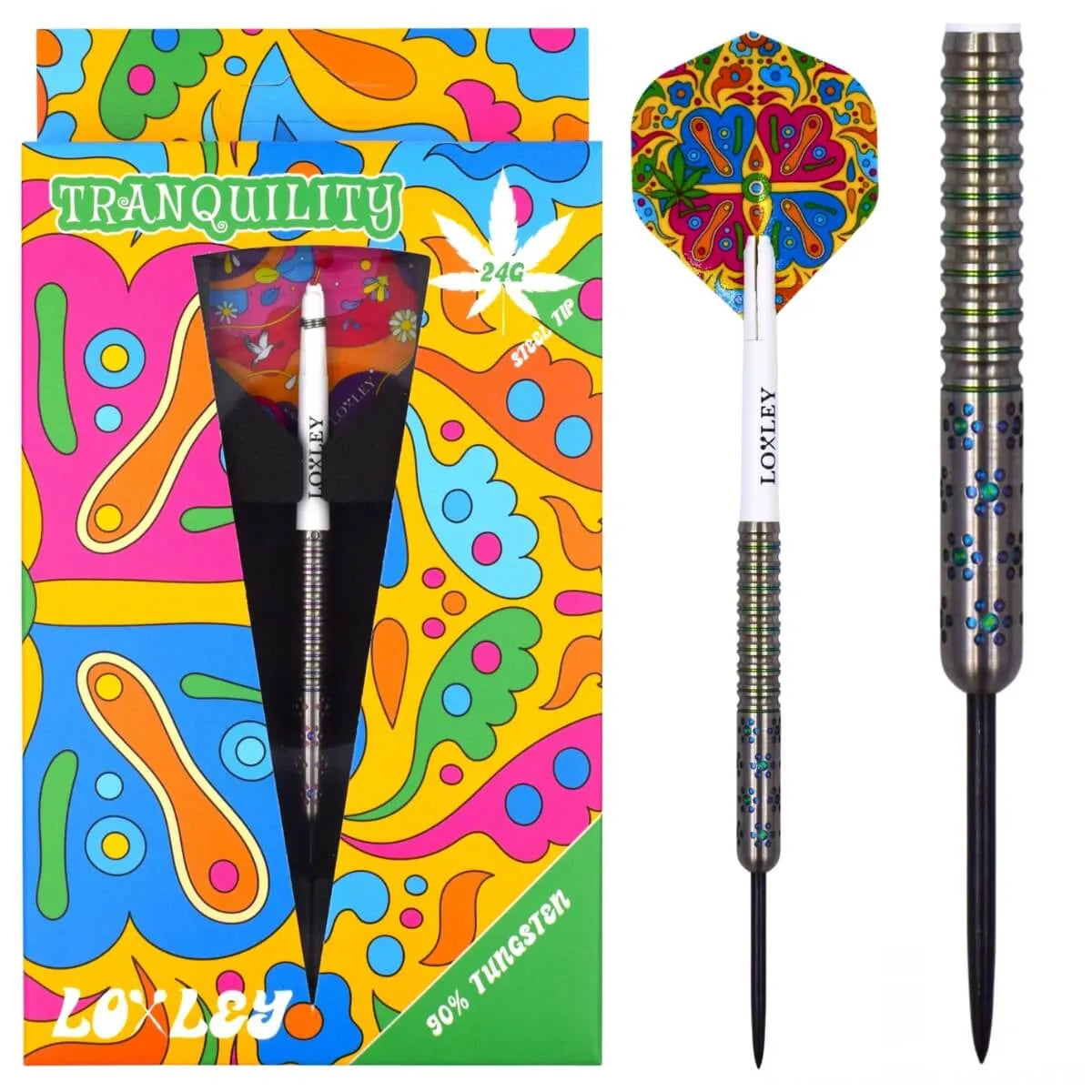Loxley Woodstock Tranquility 90% Tungsten Steel Tip Darts-1-24 GRAM-Premier Darts