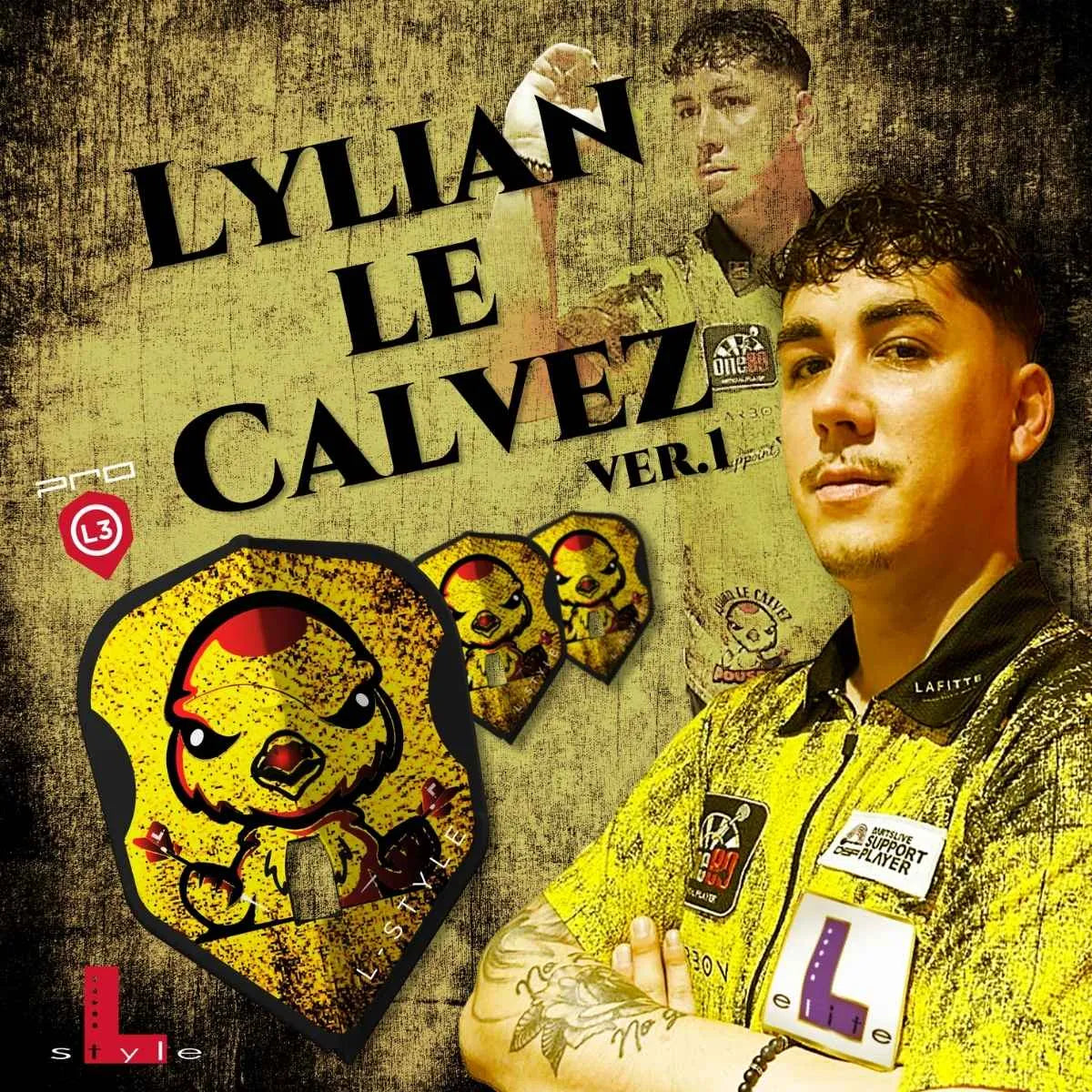 L-Style Darts L-Flight PRO L3 Lylian le Calvez V1 Black Flights