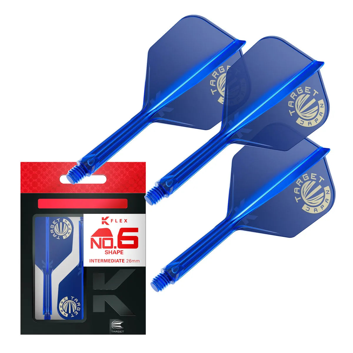 Target Japan Gold Logo Blue K-Flex Flight System No6-8-Intermediate-Premier Darts