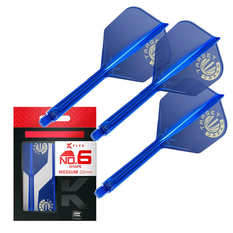 Target Japan Gold Logo Blue K-Flex Flight System No6-9-Medium-Premier Darts