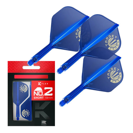 Target Japan Gold Logo Blue K-Flex Flight System No2-7-Short-Premier Darts