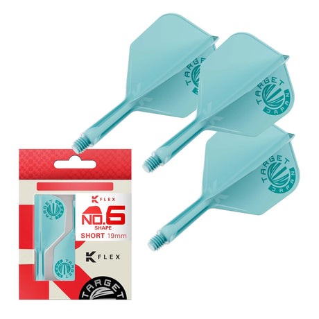 Target Japan Exclusive Edition Aquamarine K-Flex Flight System No6-Dart Flights-7-Premier Darts