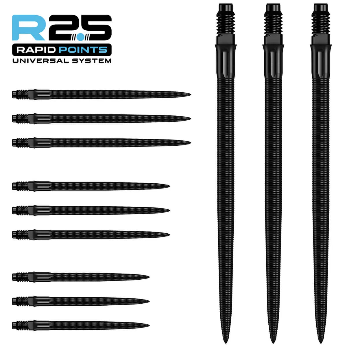 Mission R2.5 Rapid Dart Points - MG1-6-Black-30mm-Premier Darts