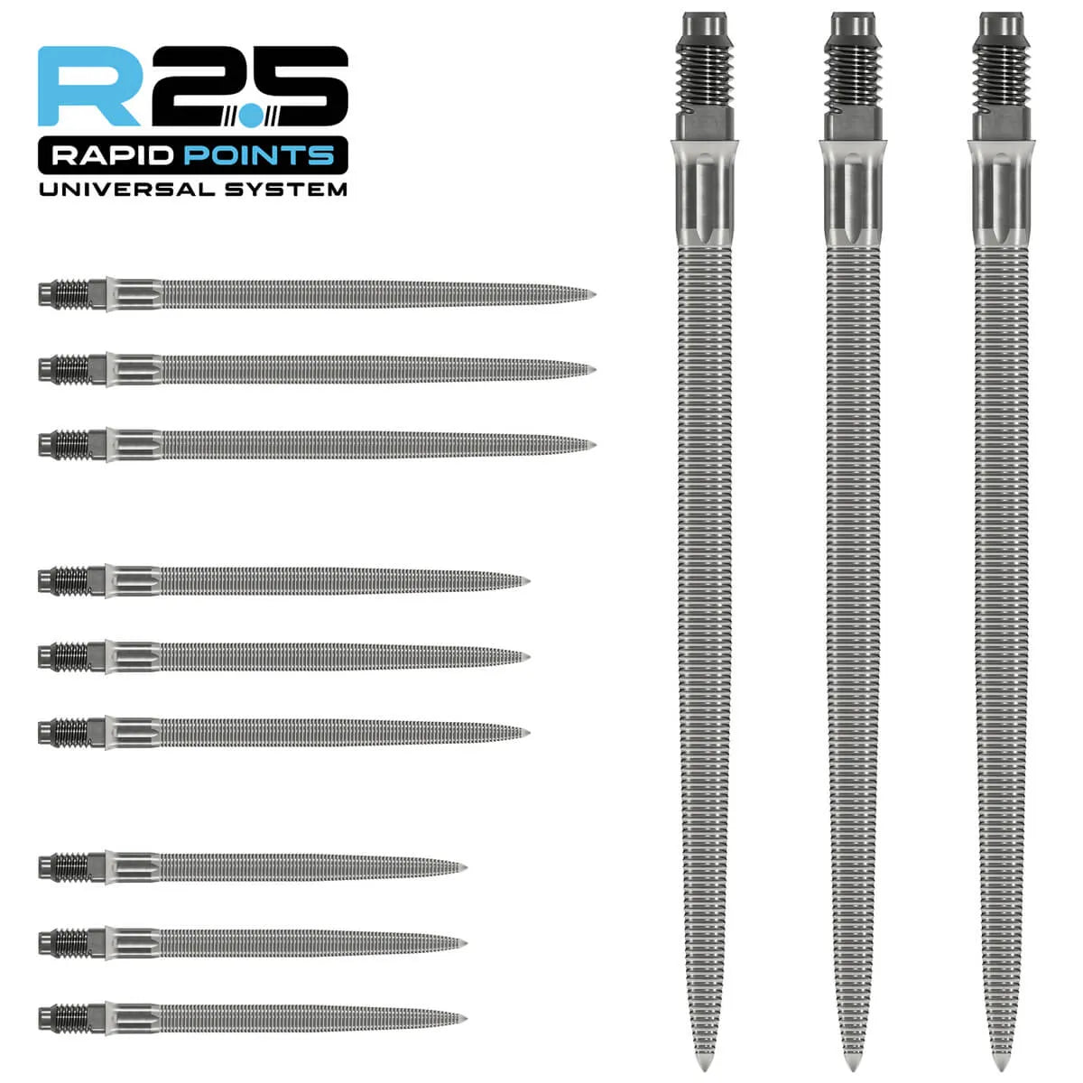 Mission R2.5 Rapid Dart Points - MG1-8-Silver-30mm-Premier Darts