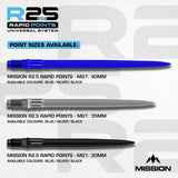 Mission R2.5 Rapid Dart Points - MG1-4-Black-30mm-Premier Darts
