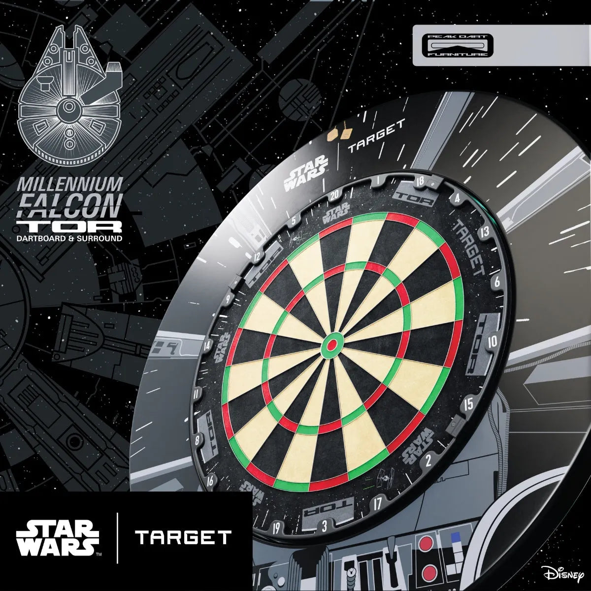 Target Darts Millennium Falcon Surround and TOR Board Bundle