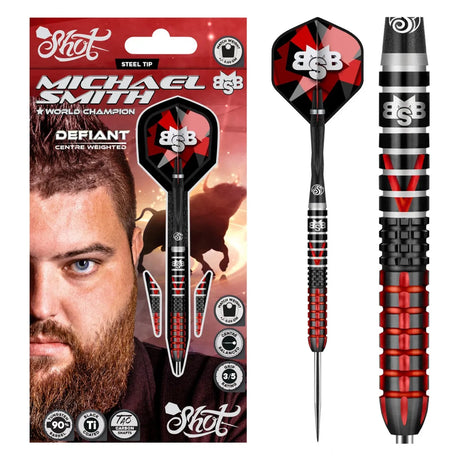 Shot Michael Smith Defiant 90% Steel Tip Darts-1-22 GRAM-Premier Darts