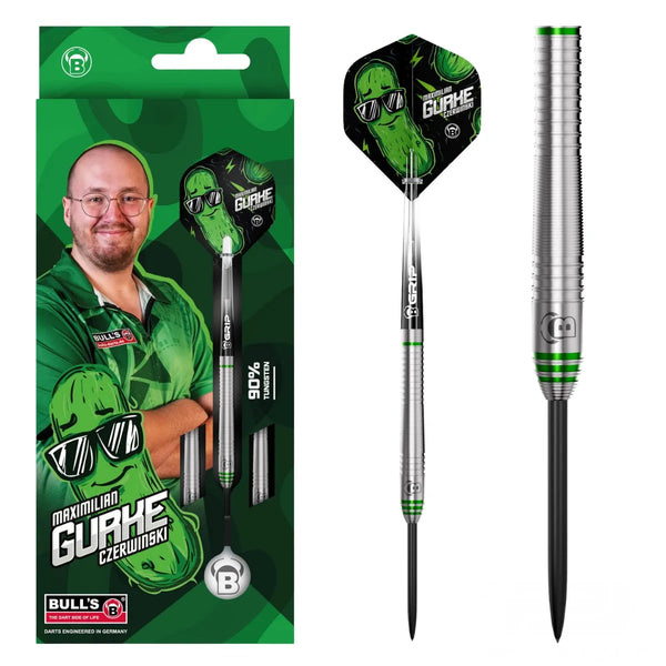 Bull's DE Max 'Gurke' Czerwinski 90% Tungsten Steel Tip Darts-1-23 GRAM-Premier Darts