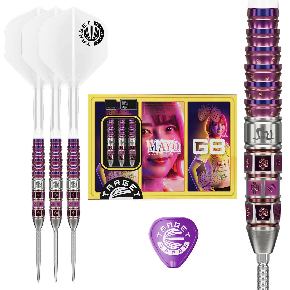Target Japan Mayuko Morita Mayo G8 90% Tungsten Steel Tip Darts-4-23 GRAM-Premier Darts