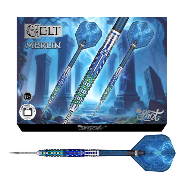 Shot Celt Merlin 95% Tungsten Steel Tip Darts-1-23 GRAM-Premier Darts
