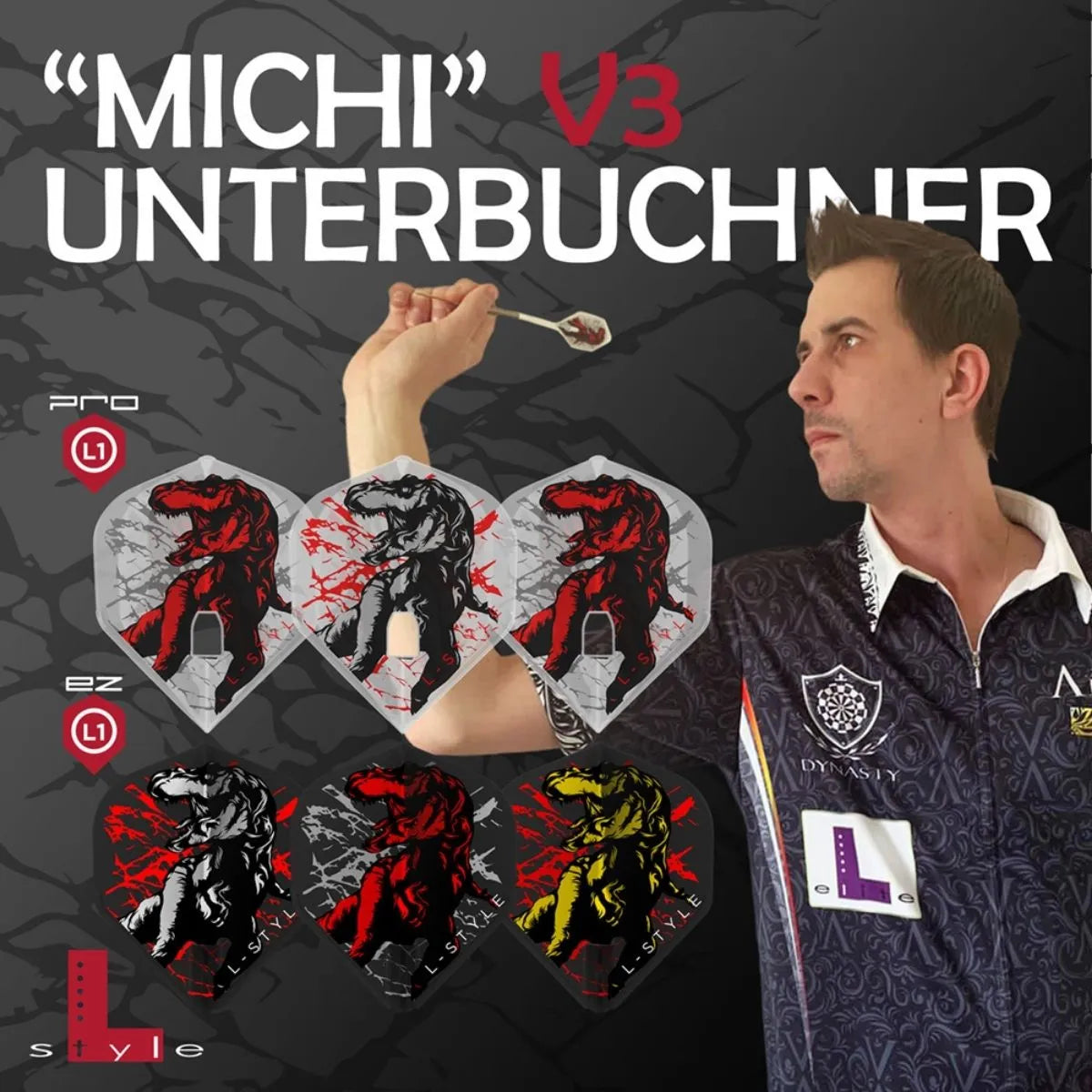 L-Style Darts L-Flight EZ L1 Michi Unterbuchner V3 Flights-3-Premier Darts