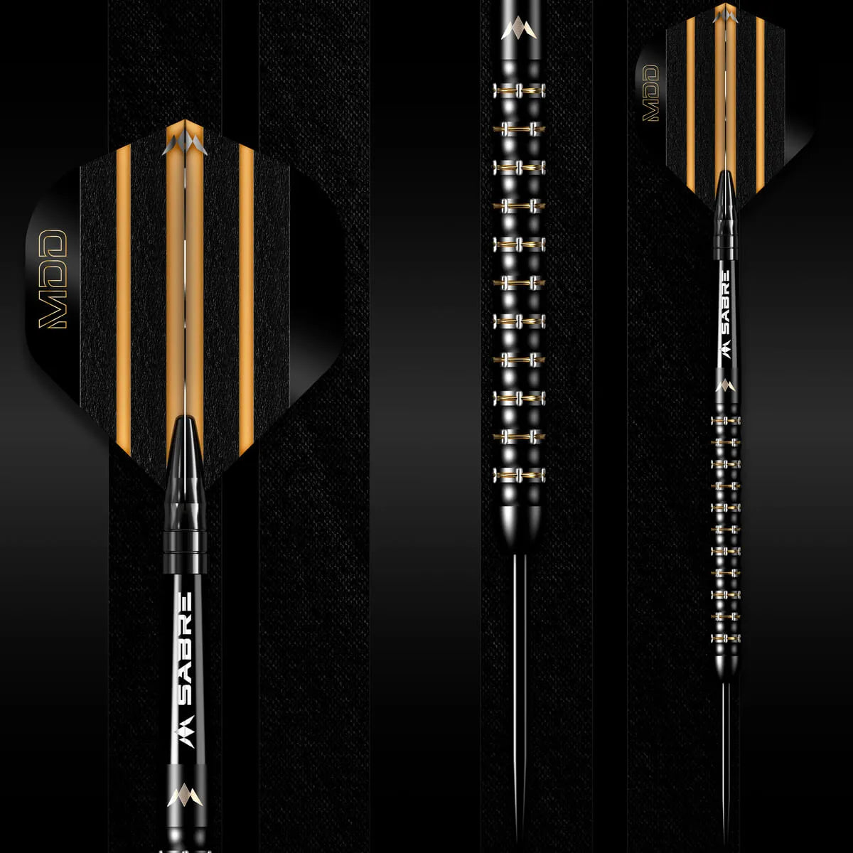 Mission Mike De Decker Black & Gold PVD 95% Tungsten Steel Tip Darts-3-22 GRAM-Premier Darts