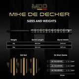 Mission Mike De Decker Black & Gold PVD 95% Tungsten Steel Tip Darts-5-22 GRAM-Premier Darts