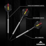 Mission Mike De Decker Silver 95% Tungsten Steel Tip Darts-6-22 GRAM-Premier Darts