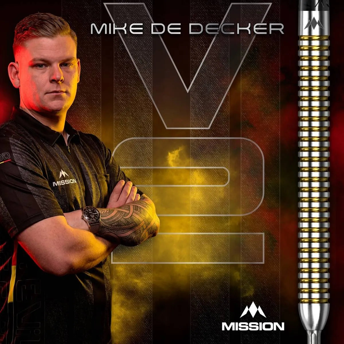 Mission Mike De Decker V2 R2.5 95% Tungsten Steel Tip Darts-8-22 GRAM-Premier Darts