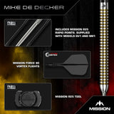 Mission Mike De Decker V2 R2.5 95% Tungsten Steel Tip Darts-5-22 GRAM-Premier Darts
