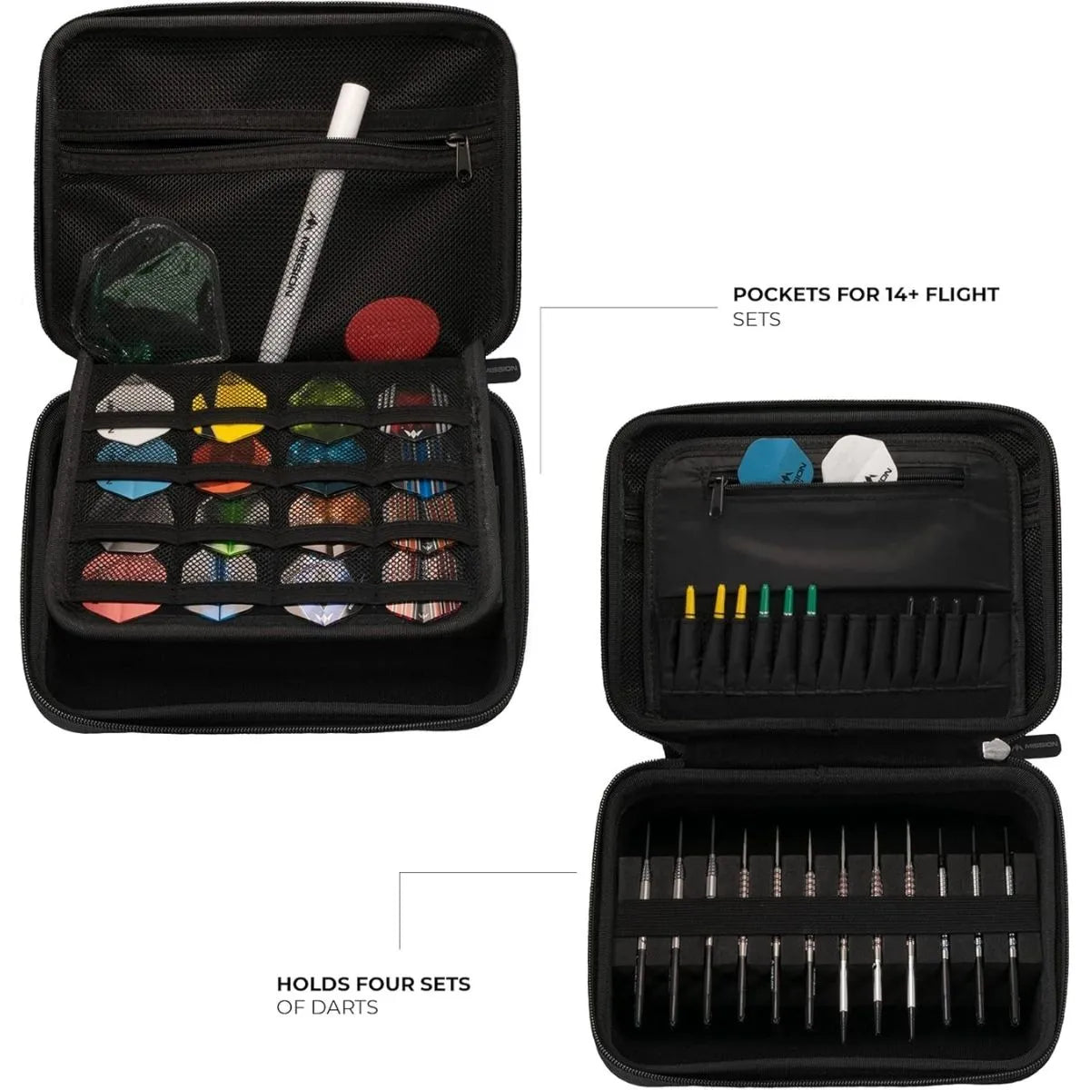 Mission ABS 4 Metallic Darts Case-5-Black-Premier Darts