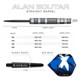 Mission Alan Soutar Blue & White 90% Tungsten Steel Tip Darts-5-22 GRAM-Premier Darts