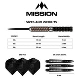 Mission Archon 97.5% Tungsten Steel Tip Darts-4-22 GRAM-Premier Darts