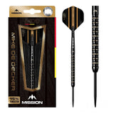 Mission Mike De Decker Black & Gold PVD 95% Tungsten Steel Tip Darts-1-22 GRAM-Premier Darts
