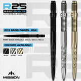 Mission R2.5 Rapid Dart Points - DSX-2-Black-30mm-Premier Darts