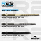 Mission R2.5 Rapid Dart Points - DSX-3-Black-30mm-Premier Darts
