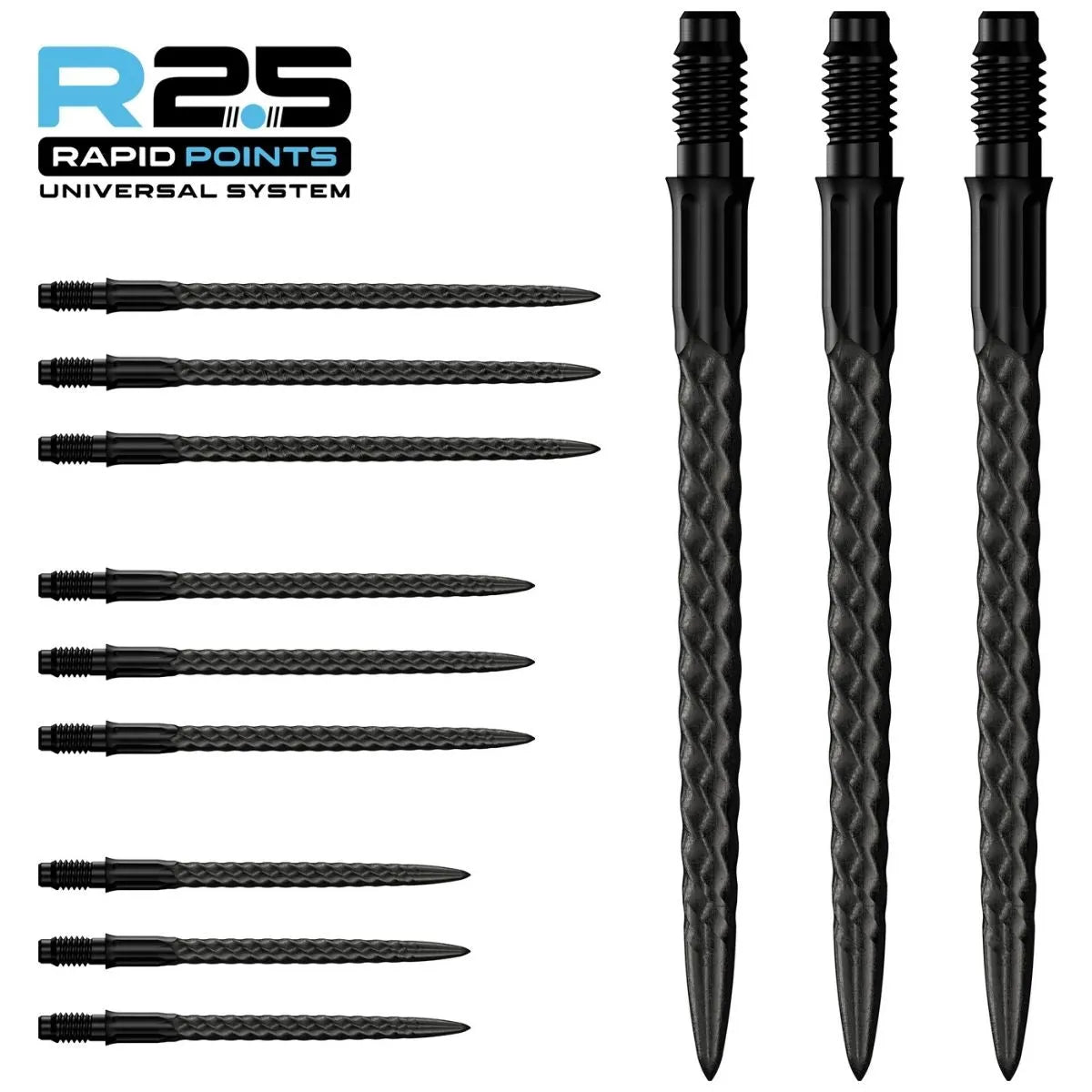 Mission R2.5 Rapid Dart Points - RVX-8-Black-30mm-Premier Darts