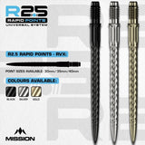 Mission R2.5 Rapid Dart Points - RVX-2-Black-30mm-Premier Darts