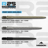 Mission R2.5 Rapid Dart Points - RVX-3-Black-30mm-Premier Darts