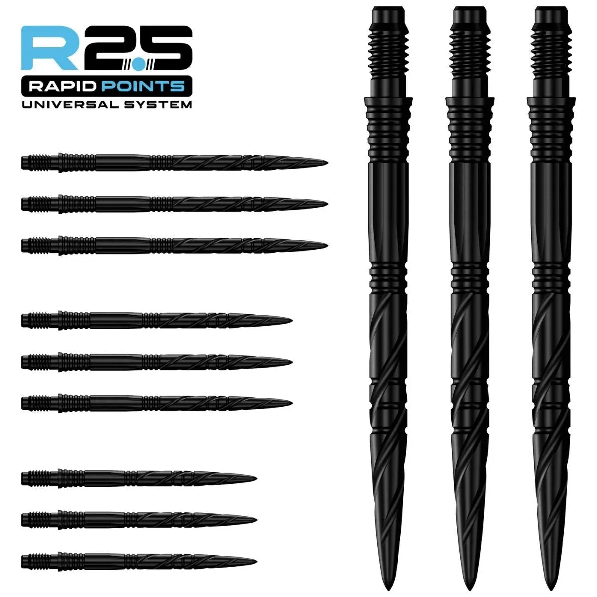 Mission R2.5 Rapid Dart Points - SVG-7-Black-30mm-Premier Darts