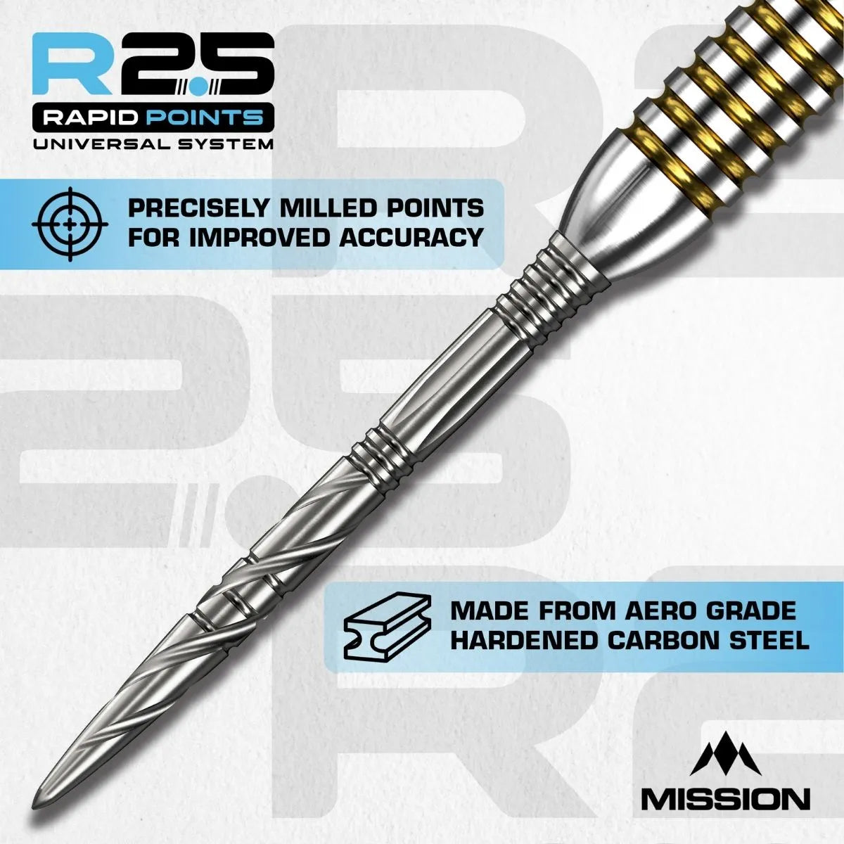 Mission R2.5 Rapid Dart Points - SVG-4-Black-30mm-Premier Darts