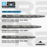 Mission R2.5 Rapid Dart Points - SVG-3-Black-30mm-Premier Darts