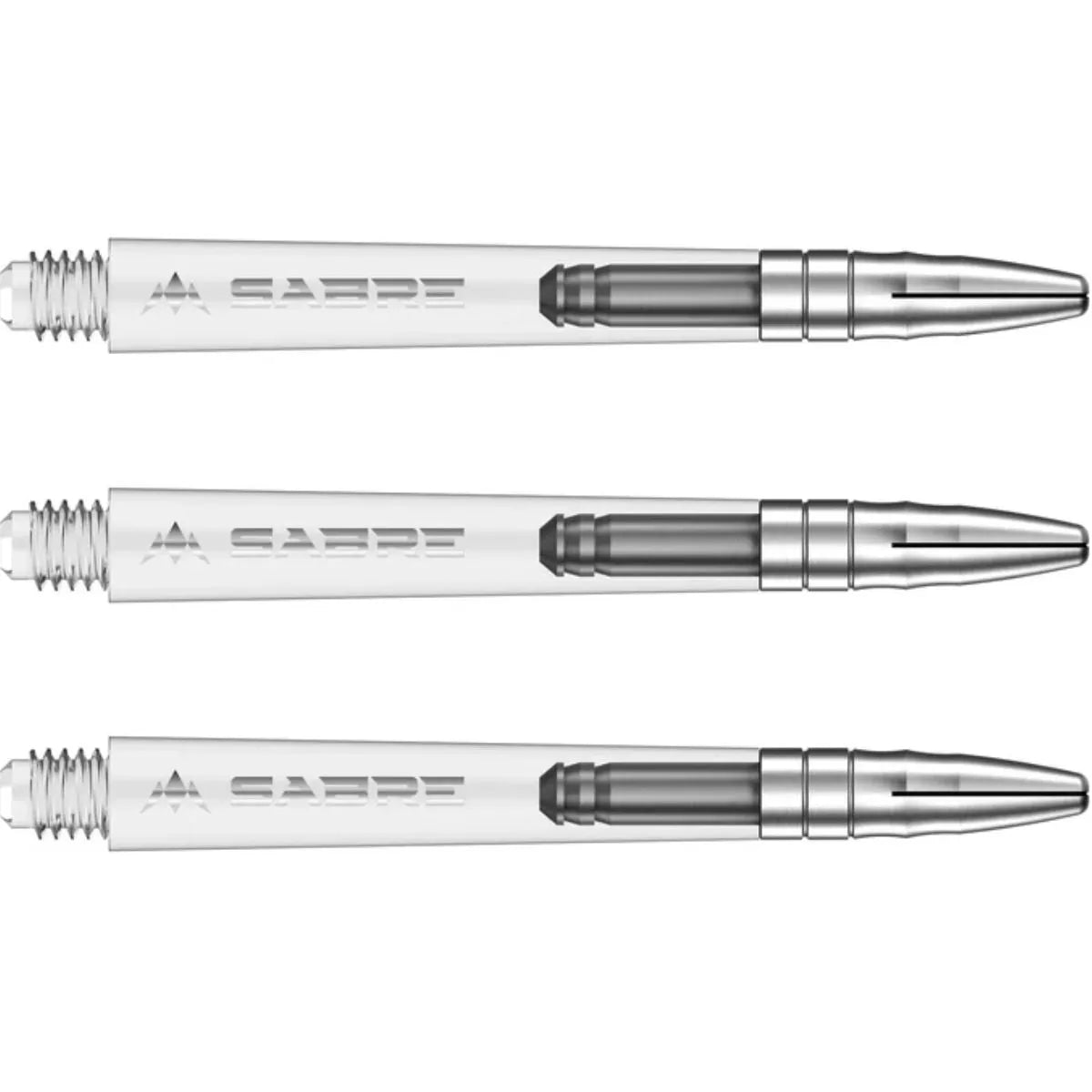 Mission Sabre Polycarbonate Shafts Clear - Silver Top-4-Clear-Medium-Premier Darts