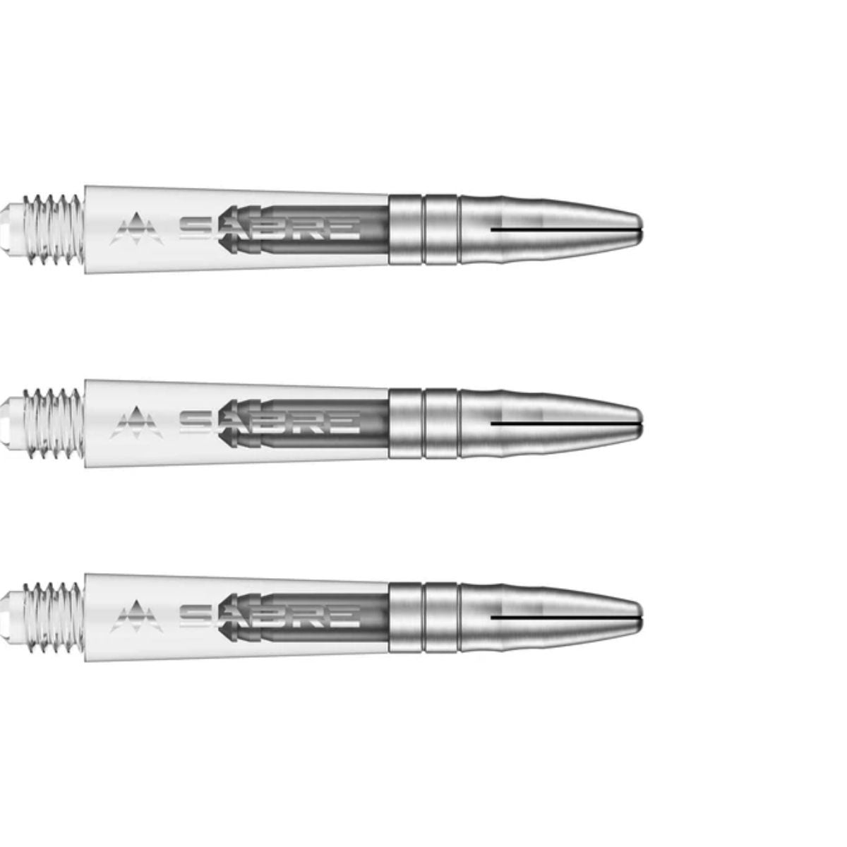 Mission Sabre Polycarbonate Shafts Clear - Silver Top