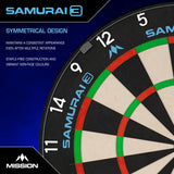 Mission Samurai 3 Professional Dartboard - Black Number Ring-3-Premier Darts