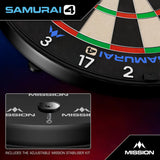 Mission Samurai 4 Professional Dartboard - White Spider-6-Premier Darts