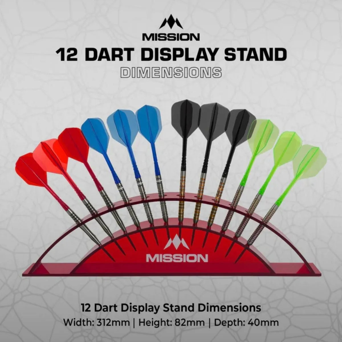 Mission Station 12 Acrylic Darts Display Arc-7-Black-Premier Darts