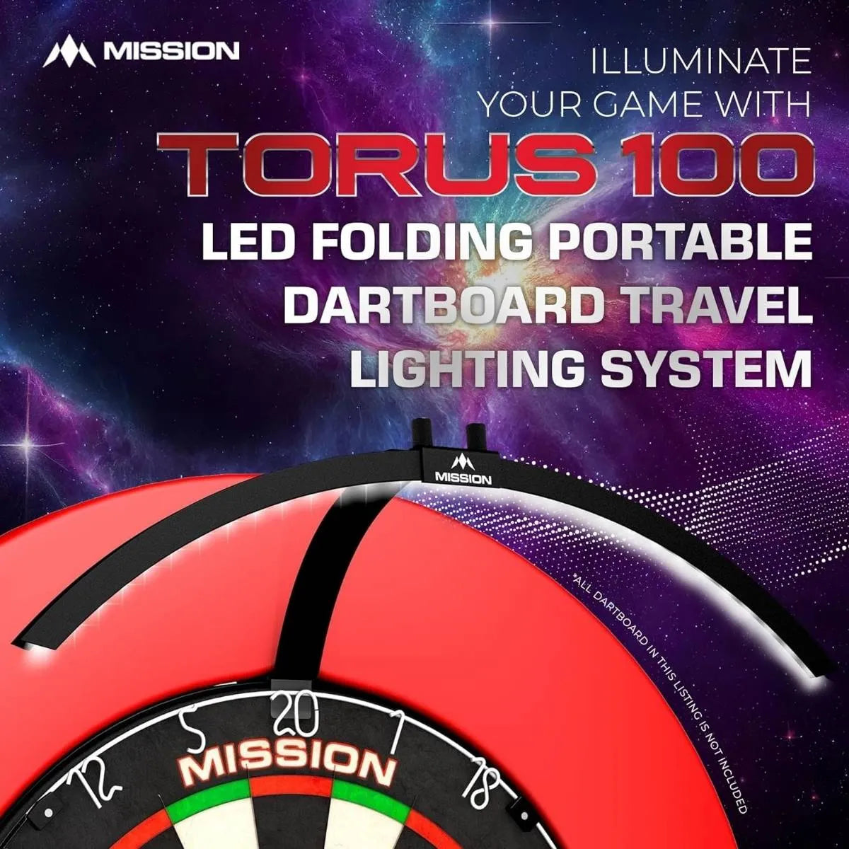 Mission Torus 100 Folding Portable Travel Light-2-Premier Darts