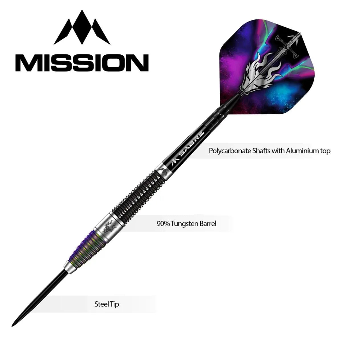 Mission Occult 90% Tungsten Steel Tip Darts-4-23 GRAM-Premier Darts