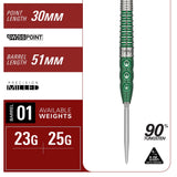 Target Japan Motomu Sakai Xeno G1 90% Tungsten Steel Tip Darts-4-23 GRAM-Premier Darts