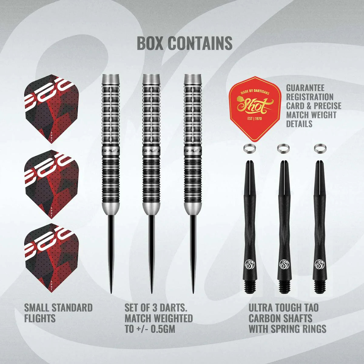 Shot Niels Zonneveld V2 90% Tungsten Steel Tip Darts-4-23 GRAM-Premier Darts