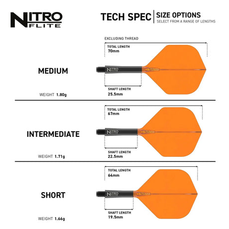 Red Dragon Nitro Flite - Integrated Flight and Shaft-62-Black-Short-Premier Darts