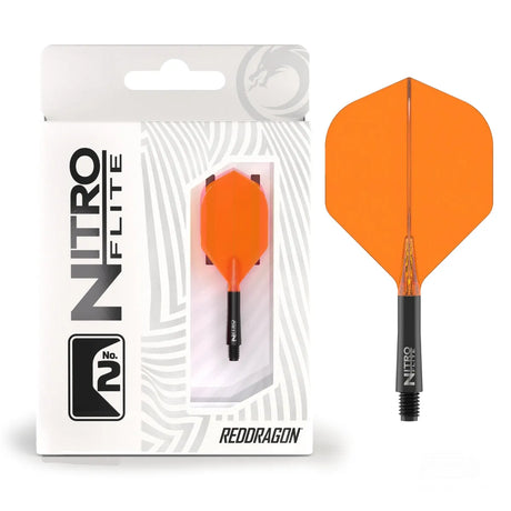 Red Dragon Nitro Flite - Integrated Flight and Shaft-57-Orange Black-Short-Premier Darts