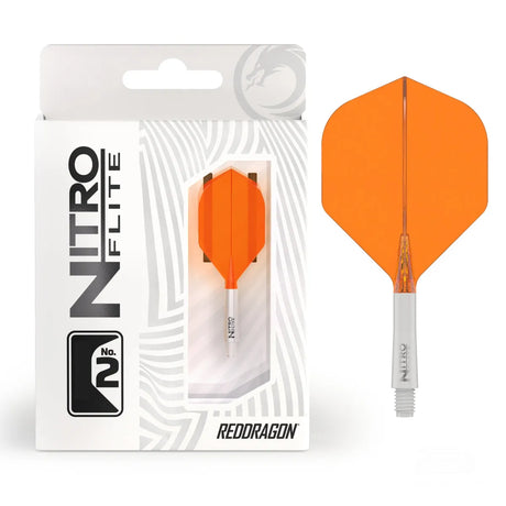 Red Dragon Nitro Flite - Integrated Flight and Shaft-63-Orange White-Short-Premier Darts