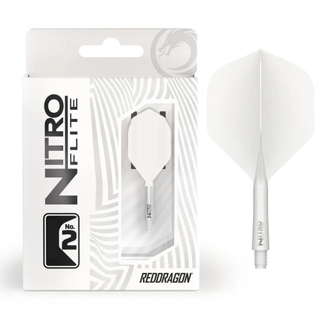 Red Dragon Nitro Flite - Integrated Flight and Shaft-75-White-Short-Premier Darts
