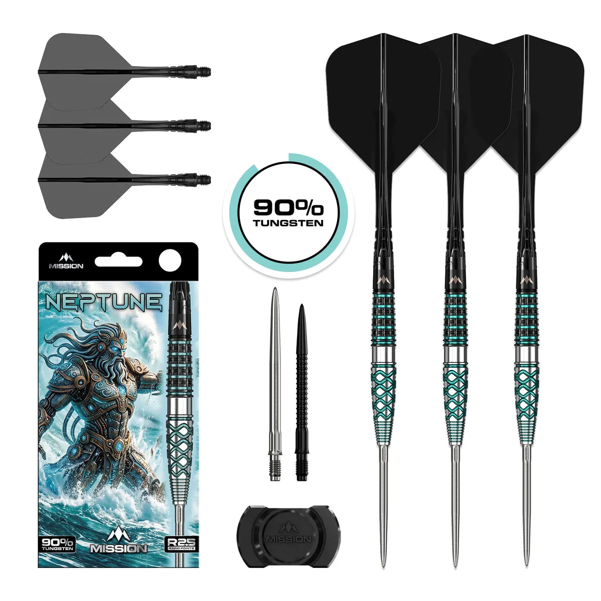 Mission Neptune R2.5 90% Tungsten Steel Tip Darts-1-21 GRAM-Premier Darts