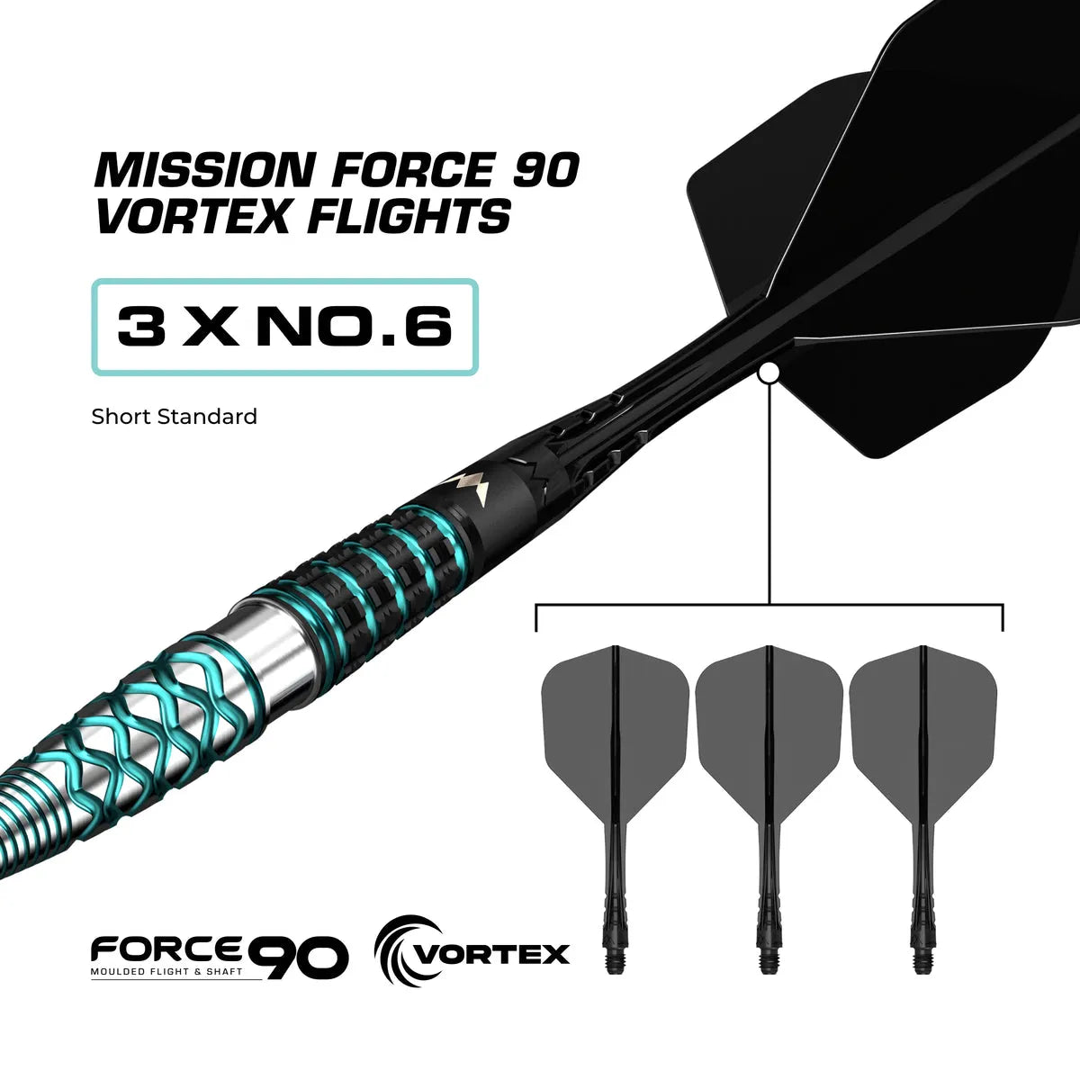 Mission Neptune R2.5 90% Tungsten Steel Tip Darts-7-21 GRAM-Premier Darts