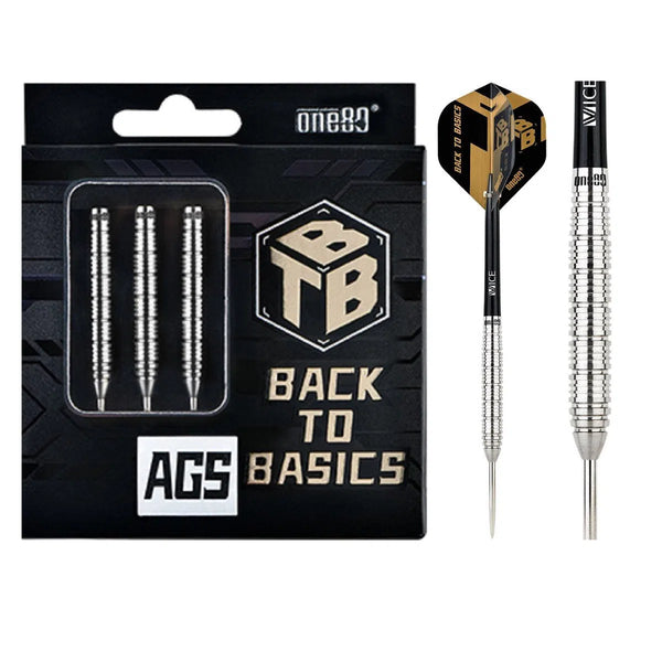 One80 Back To Basics AGS 90% Tungsten Steel Tip Darts-1-23 GRAM-Premier Darts